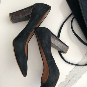 J.Crew black suede shoes 👠